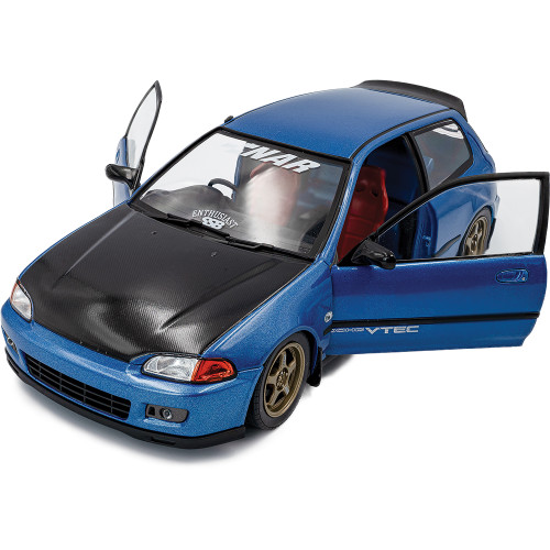 1991 Honda Civic (EG6) Solido Works - Cobalt Blue Pearl 1:18 Scale Alt Image 1