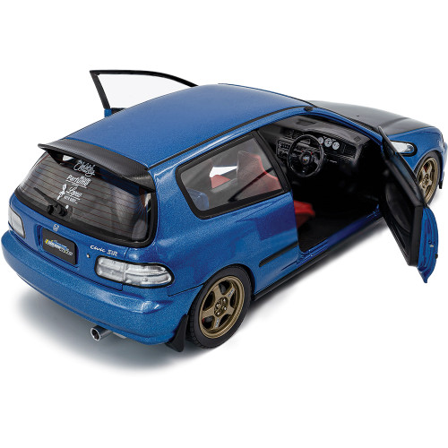 1991 Honda Civic (EG6) Solido Works - Cobalt Blue Pearl 1:18 Scale Alt Image 2