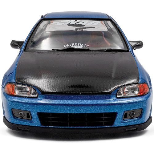 1991 Honda Civic (EG6) Solido Works - Cobalt Blue Pearl 1:18 Scale Alt Image 3