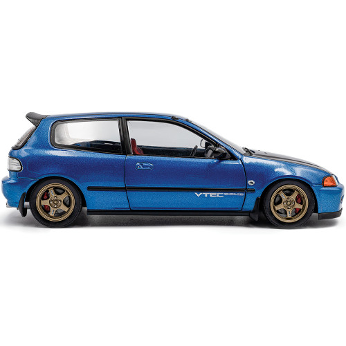 1991 Honda Civic (EG6) Solido Works - Cobalt Blue Pearl 1:18 Scale Alt Image 4