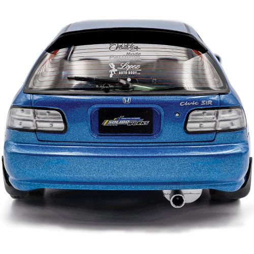 1991 Honda Civic (EG6) Solido Works - Cobalt Blue Pearl 1:18 Scale Alt Image 6