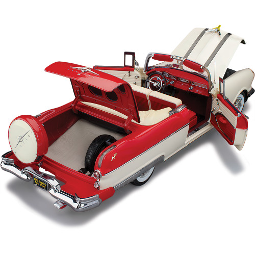 1955 Pontiac Star Chief Open Convertible - Bolero Red/Castle Gray 1:18 Scale Alt Image 1