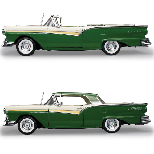 1957 Ford Fairlane 500 Skyliner - Cumberland Green/Colonial White 1:18 Scale Alt Image 8