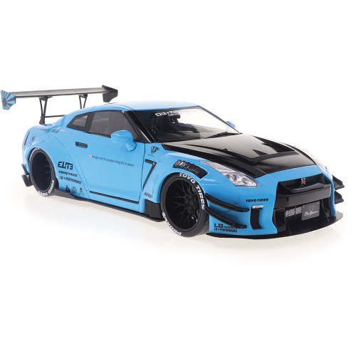 2024 Nissan GT-R (R35) Liberty Walk Body Kit - Baby Blue 1:18 Scale Alt Image 4