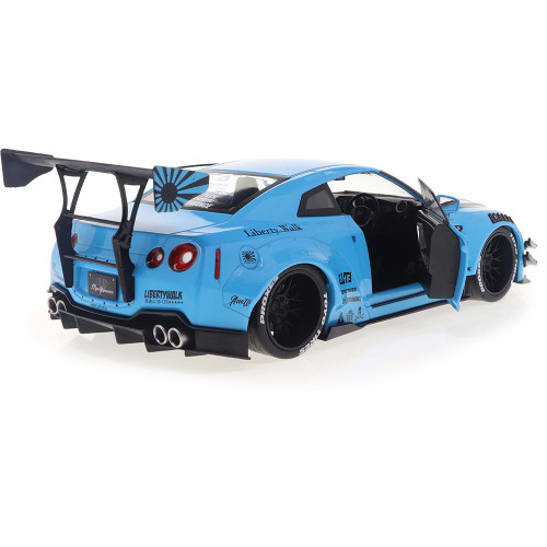 2024 Nissan GT-R (R35) Liberty Walk Body Kit - Baby Blue 1:18 Scale Alt Image 1