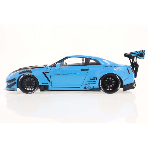 2024 Nissan GT-R (R35) Liberty Walk Body Kit - Baby Blue 1:18 Scale Alt Image 6