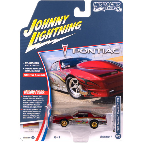 1987 Pontiac Trans Am King of the Jungle - Metallic Red w/Silver & Gold 1:64 Scale Alt Image 2