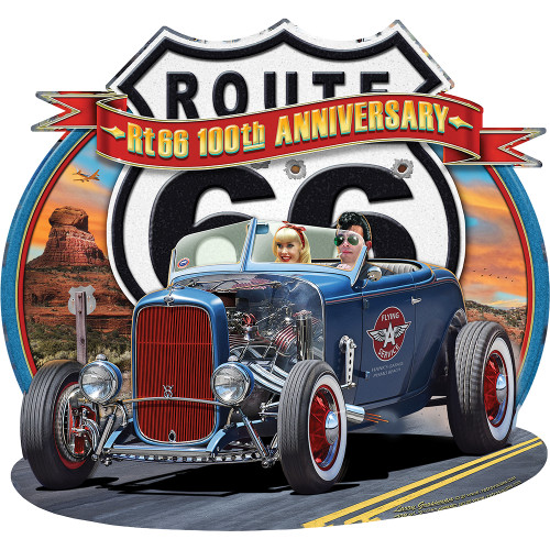 1932 Roadster Route 66 100th Anniversary Metal Sign Main Image