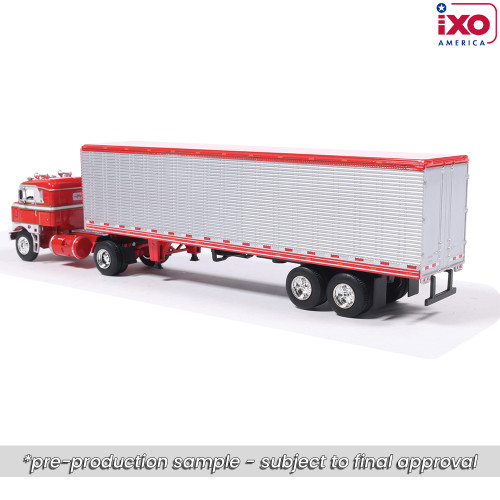 1950 Kenworth Bullnose - Red and White with vintage chrome trailer 1:64 Scale Alt Image 3