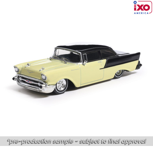1957 Chevrolet One-Fifty - Lowered - Colonial Cream and Onyx Black 1:64 Scale Main Image