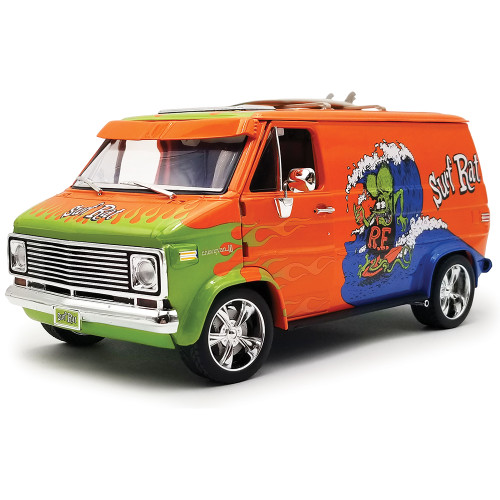 1976 Chevrolet Rat Fink G-Series Van - Surf Rat w/Figure, Surfboard & Sticker Alt Image 1