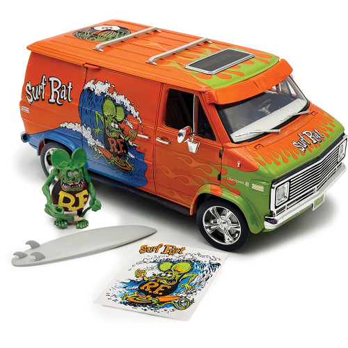 1976 Chevrolet Rat Fink G-Series Van - Surf Rat w/Figure Surfboard & Sticker 1:18 Scale Main Image