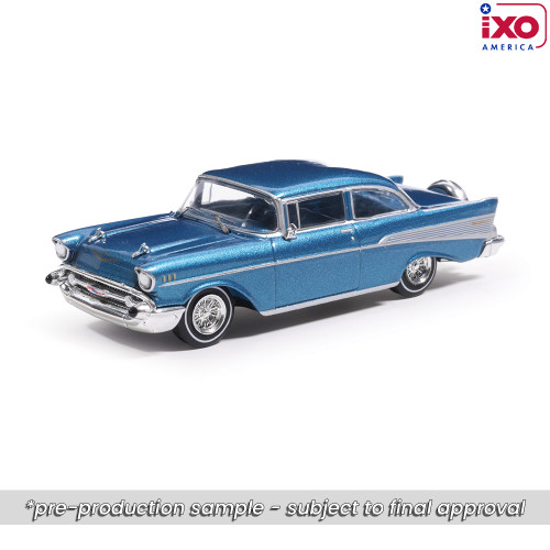 1957 Chevrolet Bel Air Sedan with Continental Kit - Harbor Blue 1:64 Scale Main Image