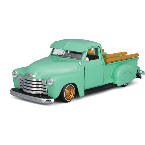 1950 Chevrolet 3100 Pickup Lowrider - Green 1:24 Scale Main Image