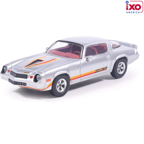 1979 Chevrolet Camaro Z28 - Silver with Orange Stripes 1:64 Scale Main Image