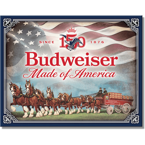 Budweiser 150th Anniversary Metal Sign  Main Image