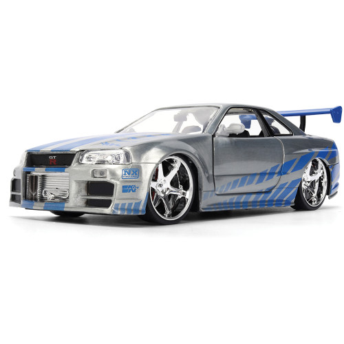 Fast & Furious 25th Anniversary BRIAN's Nissan Skyline GT-R - Brushed Metal Finish 1:24 Scale Main Image