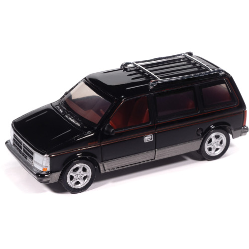 1989 Dodge Caravan Turbo - Black w/Dark Quartz Gray Lower & Red Pin Stripe Main Image