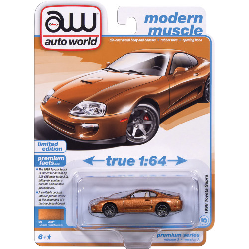 1998 Toyota Supra (No Spoiler & Custom Wheels) - Sedona Sunset Metallic 1:64 Scale Alt Image 1