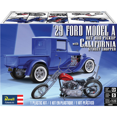 1929 Model A Pickup with California Street Chopper Model Kit 1:25 Scale Alt Image 1