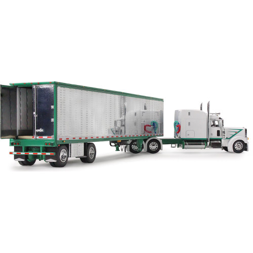 Peterbilt Model 389 63" Mid-Roof Sleeper & 53' Utility Trailer - White/Green Alt Image 1