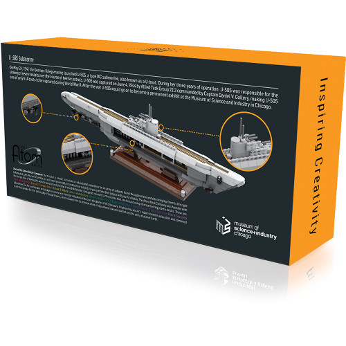 U-505 Submarine Building Block Model - 797 Pieces Alt Image 2