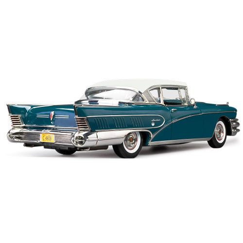 1958 Buick Limited Riviera Coupe -Glacier White / Dark Turquoise Poly 1:18 Scale Alt Image 1