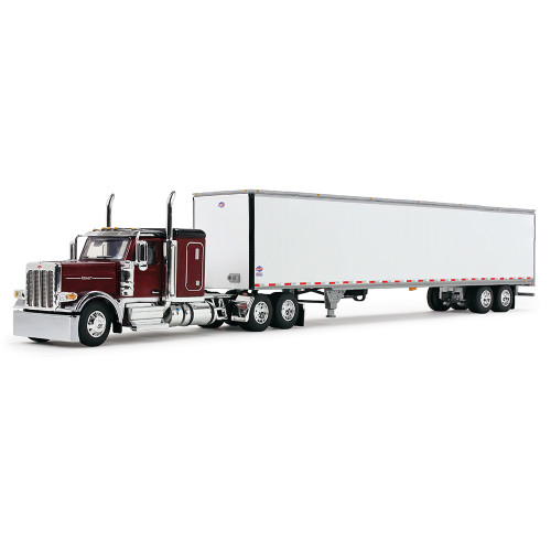 Legendary Red Peterbilt 589 /58 Flat Top Sleeper & 53' Utility Trailer Main Image