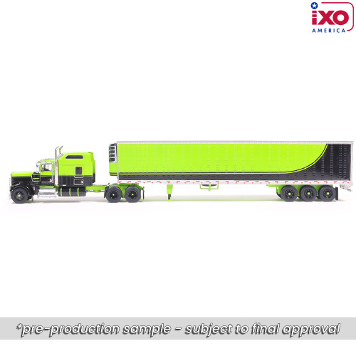 1990 Kenworth W900 with Refer Van - Neon Green and Black Alt Image 4