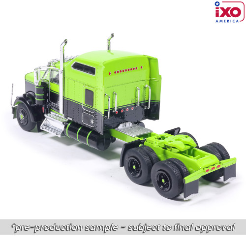 1990 Kenworth W900 with Refer Van - Neon Green and Black 1:64 Scale Alt Image 5