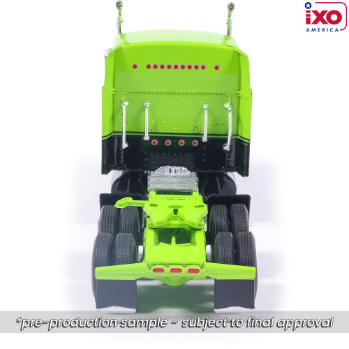 1990 Kenworth W900 with Refer Van - Neon Green and Black 1:64 Scale Alt Image 6