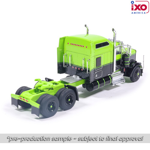 1990 Kenworth W900 with Refer Van - Neon Green and Black 1:64 Scale Alt Image 7