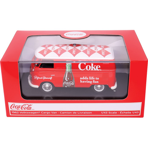 Ｓ★商品Ｎｏ.３７２６★Ｃｏｃａ―Ｃｏｌａ缶バッグ＋積載車＋グラス＋腕時計他色々 1962 Volkswagen Coca-Cola Cargo Van Red/White 1:43 Scale Diecast