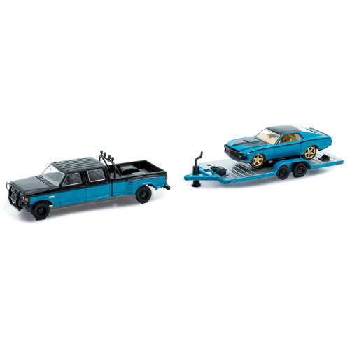 1970 Ford Mustang - Custom & 1990 Ford F-350 Dually 1:64 Scale Main Image