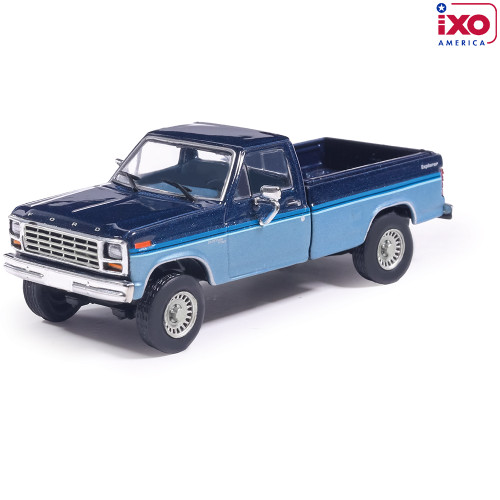 1981 Ford F-150 Custom Explorer Short Bed Styleside 4X2 - Midnight Blue Tu-Tone 1:64 Scale Main Image