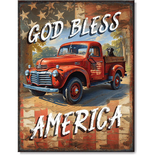 God Bless America Truck Sign  Main Image