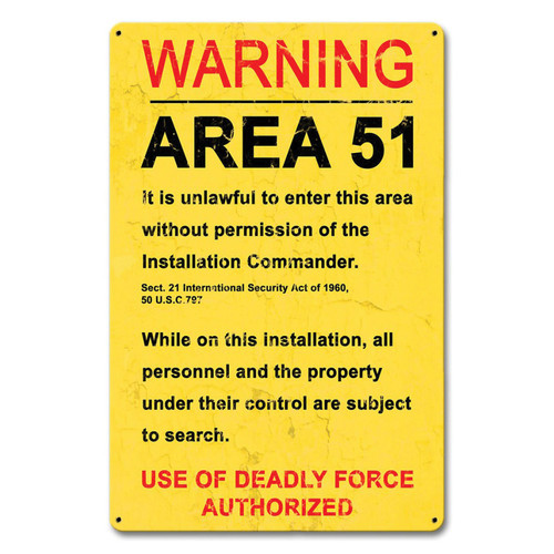 Area 51 Metal Sign - 12" x 18" Main Image