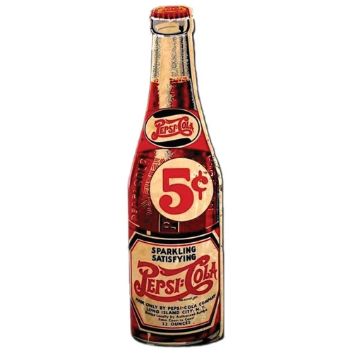 Pepsi 5 Cent Bottle Cut-Out Metal Sign Main Image