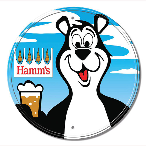Hamm's Beer with Bear Round Metal Sign Main Image