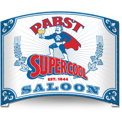 Pabst Super Cool Rolled Metal Sign Desperate Enterprises (R109) Main Image
