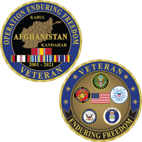 Enduring Freedom Veteran Challenge Coin Eagle Emblems (CH0311)  Main Image