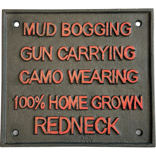 Mud Bogging Gun Carrying Metal Sign IRON AND BLOSSOM (56674)  Main Image