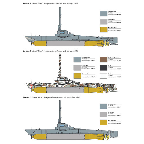 U-Boot Biber Midget Submarine 1/35 Kit Italeri (5609s) 1:35 Scale Alt Image 3