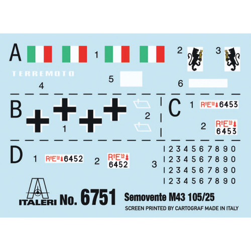 Semovente M43 da 105/25 Bassotto 1/35 Kit Italeri 6751 1:35 scale Alt Image 2