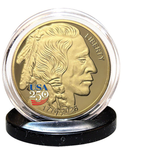 INDIAN BUFFALO GOLDEN TRIBUTE 1 OZ COIN -250TH ANNIVERSARY Merrick Mint (BUFF_250TH_GLD_TRIB) Alt Image 2