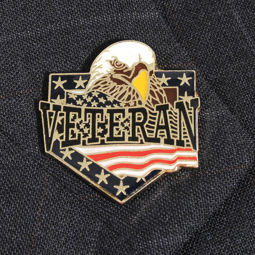 Veteran Eagle Black Lapel Pin 994188  Alt Image 1