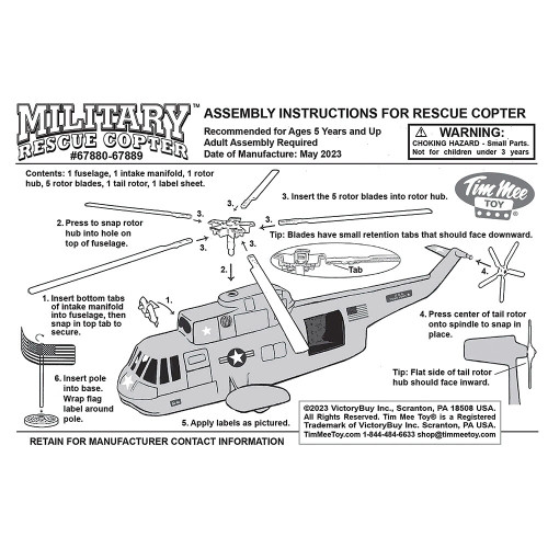 Helicopter Rescue Plastic 26 Piece Set VICTORYBUY (TM-67880)  Alt Image 7