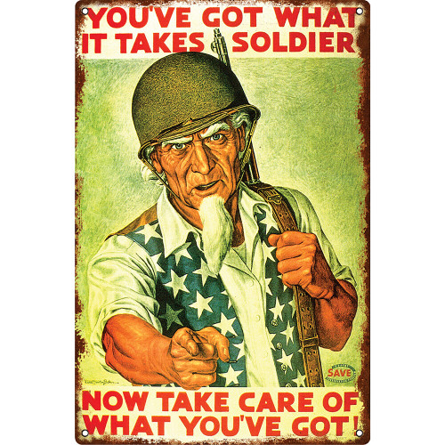 Uncle Sam Soldier Metal Sign  V567 Main Image