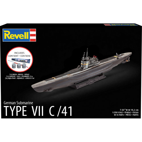 German Submarine Type VII C/41 Complete Model Kit Main Image
