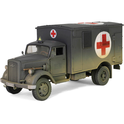 Kfz305 Opel Blitz 3-Ton Ambulance 1/32 Die Cast Model - Gray 1:32 scale Main Image